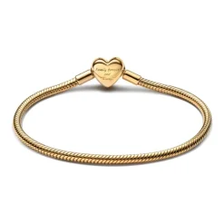 Pandora Moments Sparkling Infinity Heart Clasp Snake Chain rannekoru, keltakullattu, 563758C01