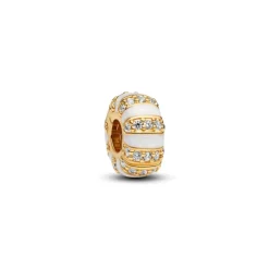 Pandora Moments Stones & Enamel lukkopala, keltakullattu, 763785C01