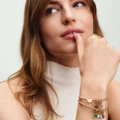 Pandora Moments Studded Chain rannekoru, keltakullattu, 562731C00