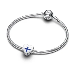 Pandora Moments Suomi sydänlippu hela, hopea, 792015C00
