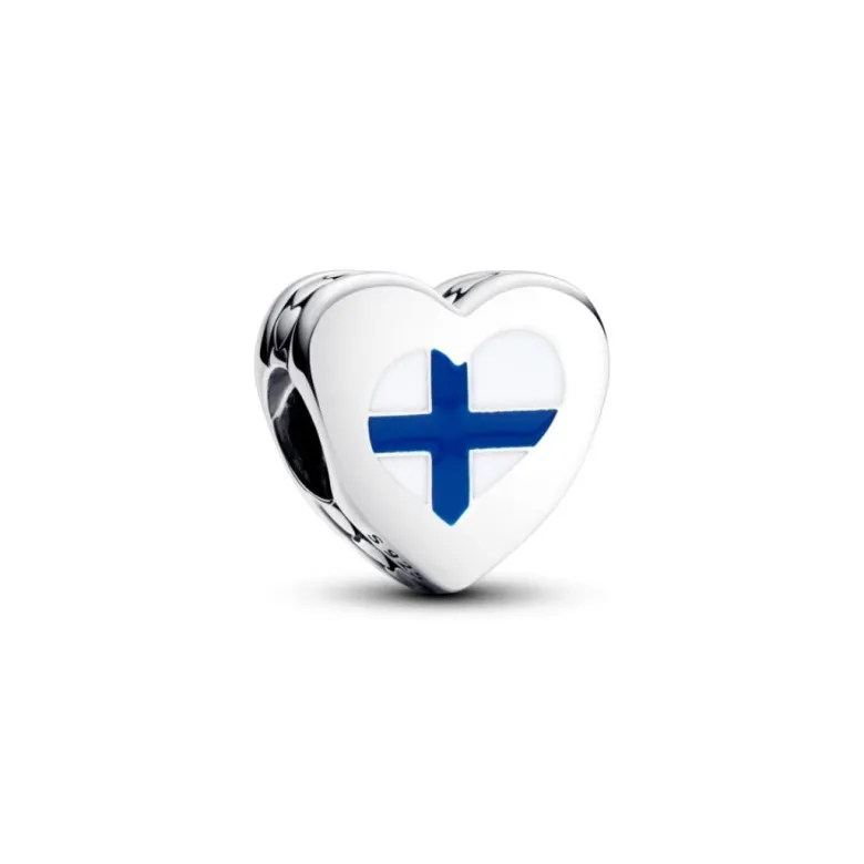 Pandora Moments Suomi sydänlippu hela, hopea, 792015C00
