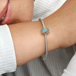 Pandora Moments Teal Pavé lukkopala, hopea, 791817MCZ