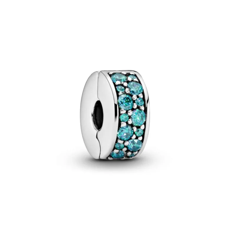 Pandora Moments Teal Pavé lukkopala, hopea, 791817MCZ
