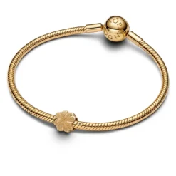 Pandora Moments Textured Clover mini hela, keltakullattu, 764047C00