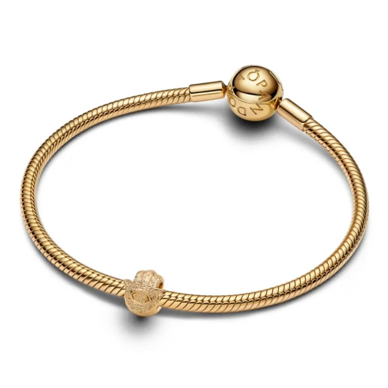 Pandora Moments Textured Hamsa Hand Mini hela, keltakullattu, 764042C00