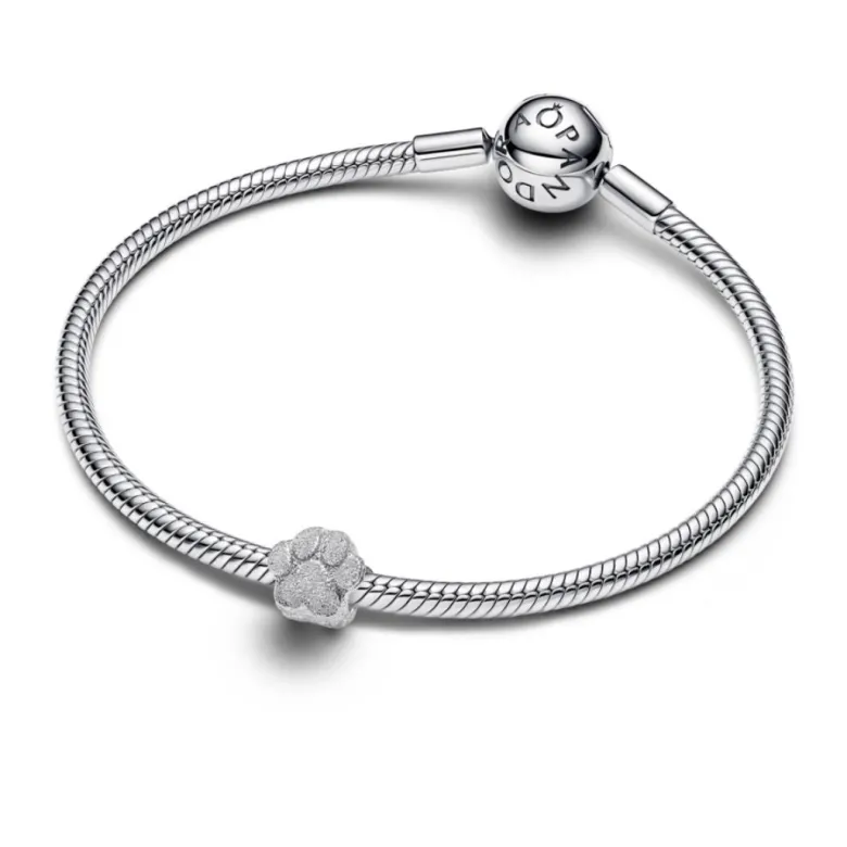 Pandora Moments Textured Paw mini hela, hopea, 794043C00