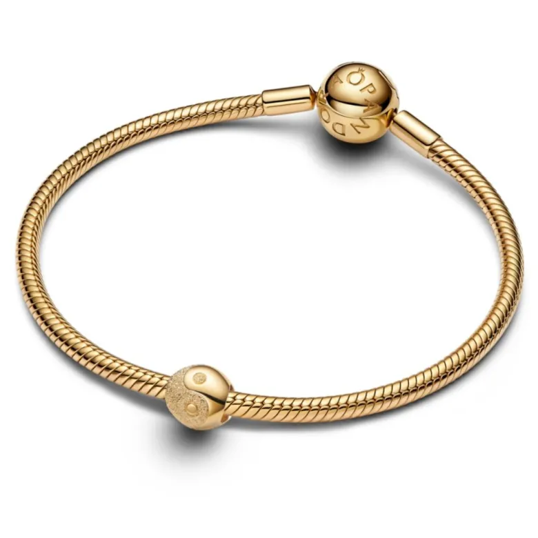 Pandora Moments Textured Yin and Yang mini hela, keltakullattu, 764045C00