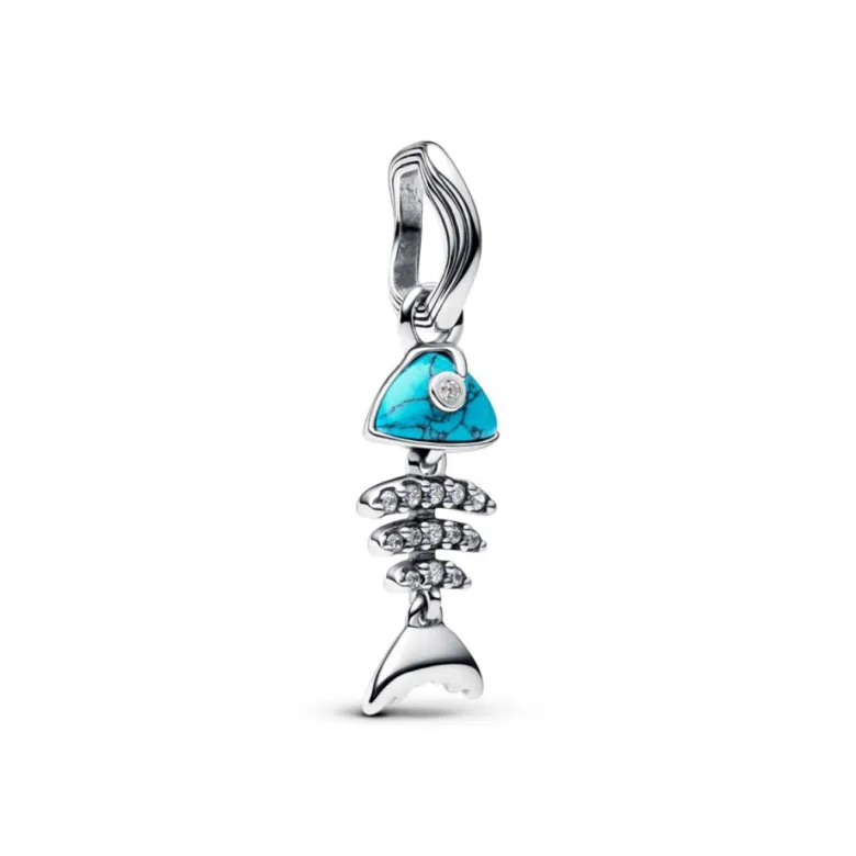 Pandora Moments Turquoise-coloured Fishbone hela, hopea, 793894C01