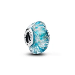 Pandora Moments Turquoise Murano Glass & Glitter hela, hopeaa, 794701C01