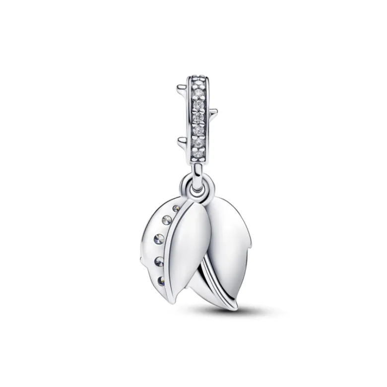 Pandora Moments White Rose in Bloom Double hela, hopea, 793200C01