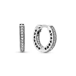 Pandora Pavé Heart rengaskorvakorut, hopea, 296317CZ