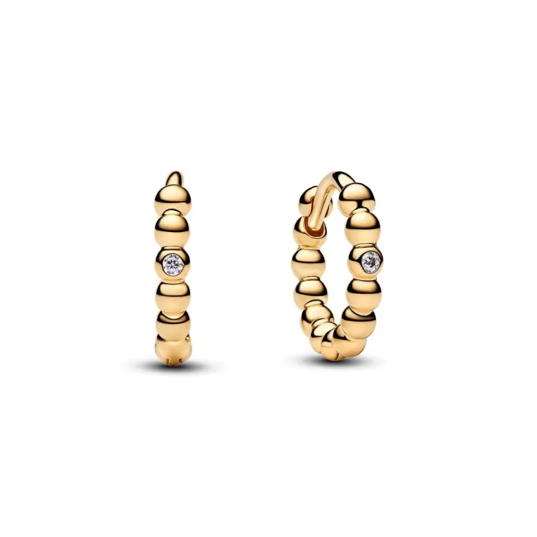 Pandora Signature Beaded Huggie rengaskorvakorut, keltakullattu, 264823C01