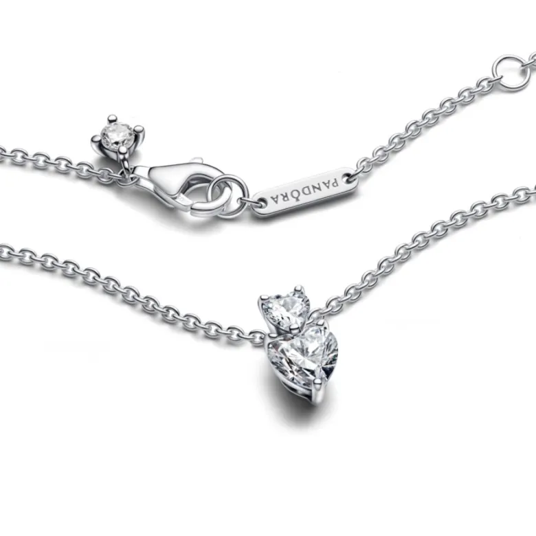 Pandora Timeless Double Heart kaulakoru, hopea, 391229C01-45