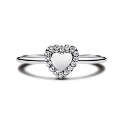 Pandora Timeless Engravable Heart Halo sormus, hopea, 193801C01