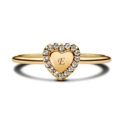 Pandora Timeless Engravable Heart Halo sormus, keltakullattu, 163801C01