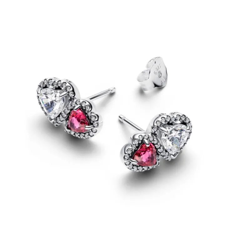 Pandora Timeless Halo Hearts tappikorvakorut, hopea, 293633C01