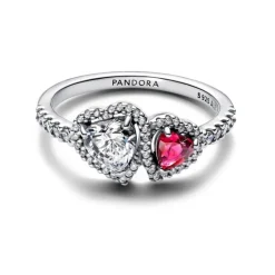 Pandora Timeless Halo Hearts sormus, hopea, 193662C01