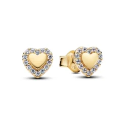 Pandora Timeless Heart Halo Stud tappikorvakorut, keltakullattu, 264363C01