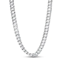 Pandora Timeless Pavé Cuban Chain kaulakoru, hopea, 393161C01-45