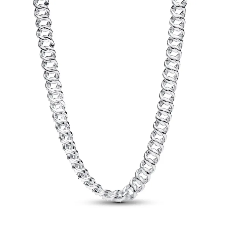 Pandora Timeless Pavé Cuban Chain kaulakoru, hopea, 393161C01-45
