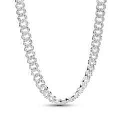 Pandora Timeless Pavé Cuban Chain kaulakoru, hopea, 393161C01-45