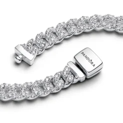 Pandora Timeless Pavé Cuban Chain kaulakoru, hopea, 393161C01-45