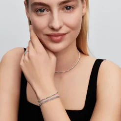 Pandora Timeless Rainbow Tennis rannekoru, hopeaa, 593927C03