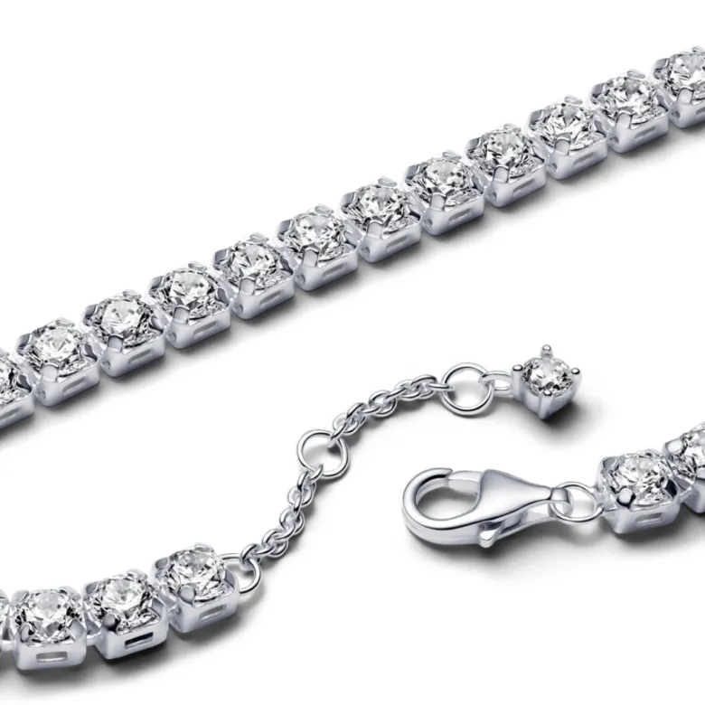 Pandora Timeless Sparkling Bold Tennis rannekoru, hopea, 593539C01