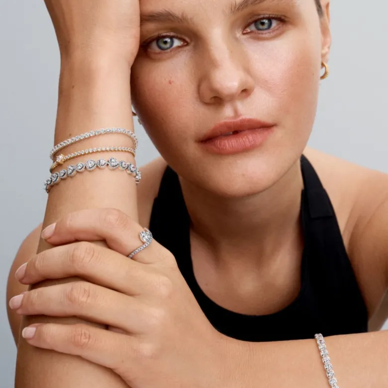 Pandora Timeless Sparkling Bold Tennis rannekoru, hopea, 593539C01