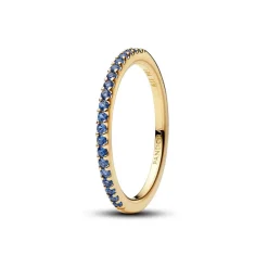 Pandora Timeless Sparkling Blue Half-Eternity Band sormus, keltakullattu, 162999C0