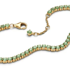 Pandora Timeless Sparkling Green Tennis rannekoru, keltakullattu, 561469C02