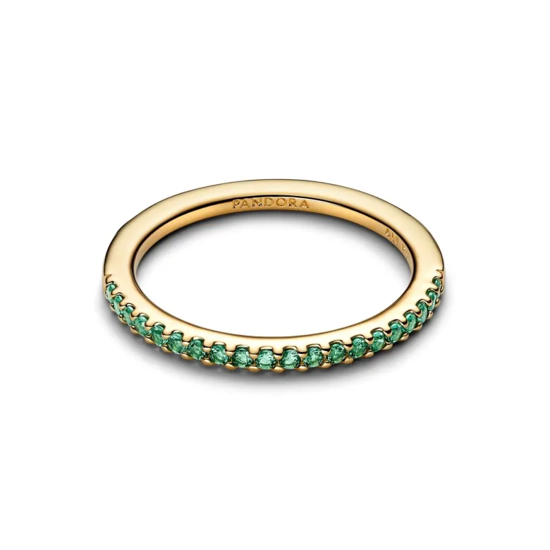 Pandora Timeless Sparkling Green Half-Eternity Band sormus, keltakullattu, 162999C03