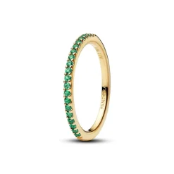 Pandora Timeless Sparkling Green Half-Eternity Band sormus, keltakullattu, 162999C03