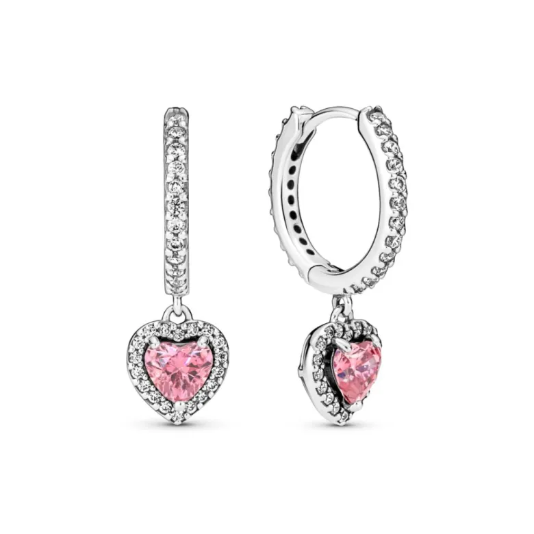 Pandora Timeless Sparkling Halo Heart rengaskorvakorut, hopea, 291445C01
