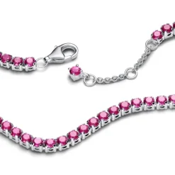 Pandora Timeless Sparkling Pink Tennis rannekoru, hopea, 591469C04