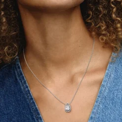 Pandora Timeless Sparkling Pear Halo kaulakoru, hopea, 392832C01-45
