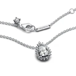 Pandora Timeless Sparkling Pear Halo kaulakoru, hopea, 392832C01-45