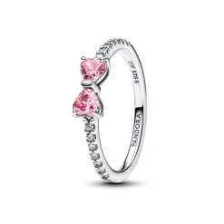 Pandora Timeless Sparkling Pink Bow sormus, hopea, 193510C01