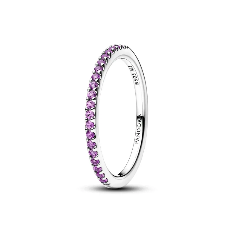 Pandora Timeless Sparkling Purple Half-Eternity Band sormus, hopeaa, 192999C04