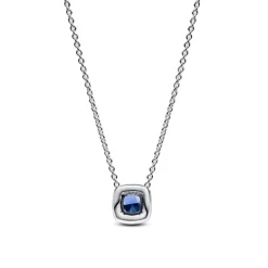 Pandora Timeless Sparkling Square Blue Halo Pendant kaulakoru, hopea, 393560C01-45