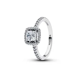 Pandora Timeless Sparkling Square Halo sormus, hopea, 193555C02