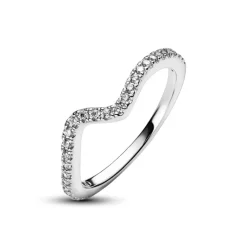 Pandora Timeless Sparkling Wave sormus, hopea, 192539C01