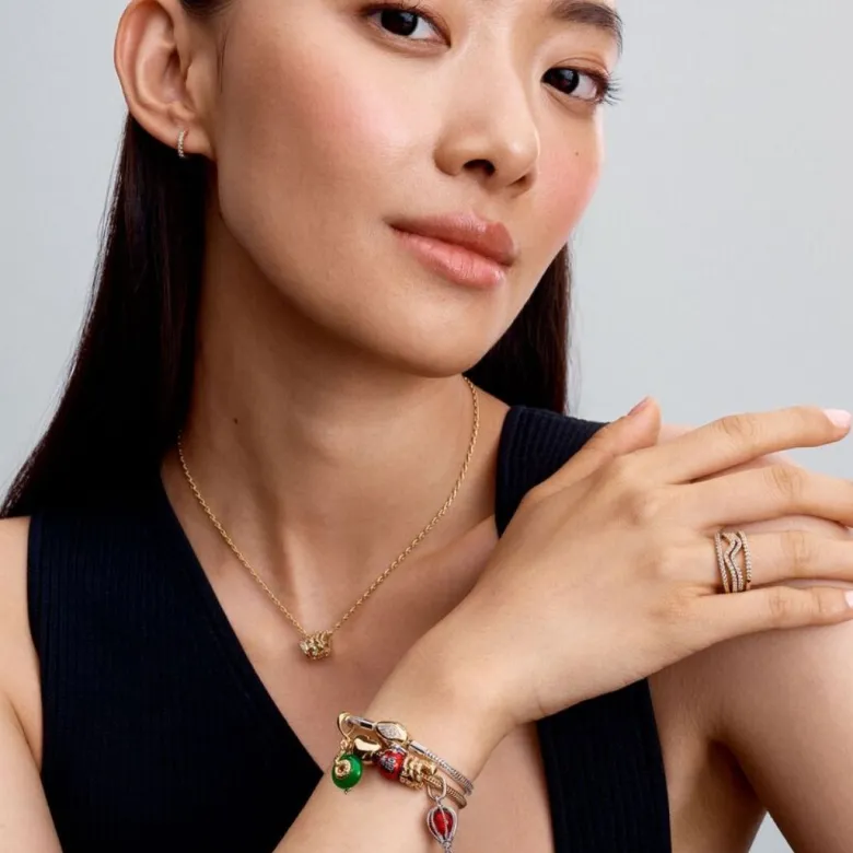 Pandora Timeless Sparkling Wave sormus, keltakullattu, 162539C01