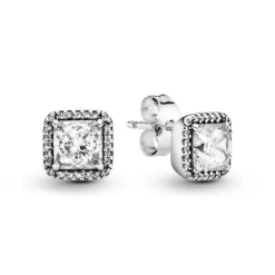 Pandora Timeless Square Sparkle Halo tappikorvakorut, hopea, 290591CZ