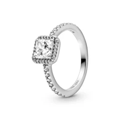 Pandora Timeless Square Sparkle Halo sormus, hopea, 198863C01