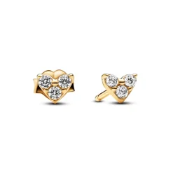 Pandora Timeless Triple Stone Heart tappikorvakorut, keltakullattu, 263003C01