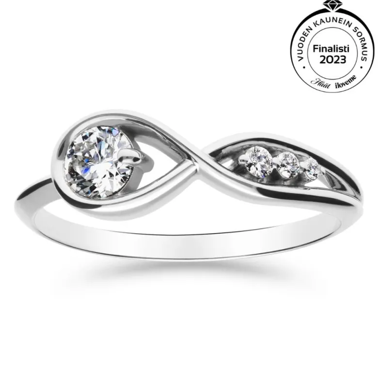 Silván Aina timanttisormus 0,46ct, valkokultaa, Silván vihkisormukset