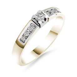 Silván Ariel timanttisormus 0,14ct, keltakultaa, Silván vihkisormukset