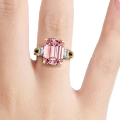 Silván Charlotte timanttisormus 4,38ct morganiitilla ja 0,60ct timanteilla, 18K keltakultaa, Silván vihkisormukset
