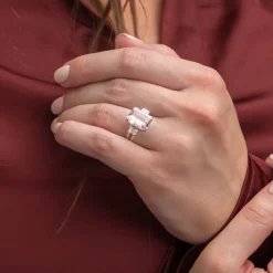 Silván Charlotte timanttisormus 4,38ct morganiitilla ja 0,60ct timanteilla, 18K rosekultaa, Silván vihkisormukset